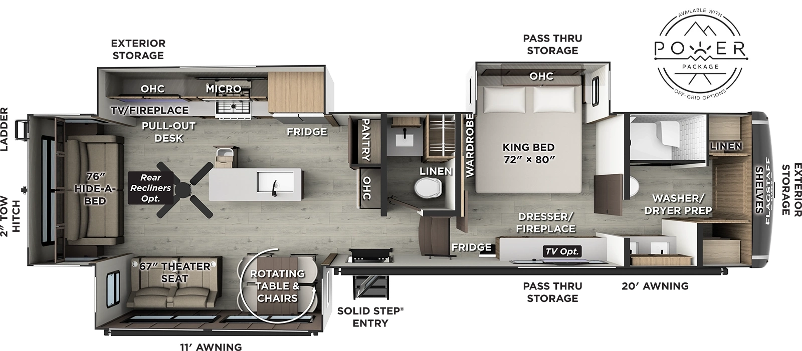 Flagstaff Classic Fifth Wheels 401CFB Floorplan